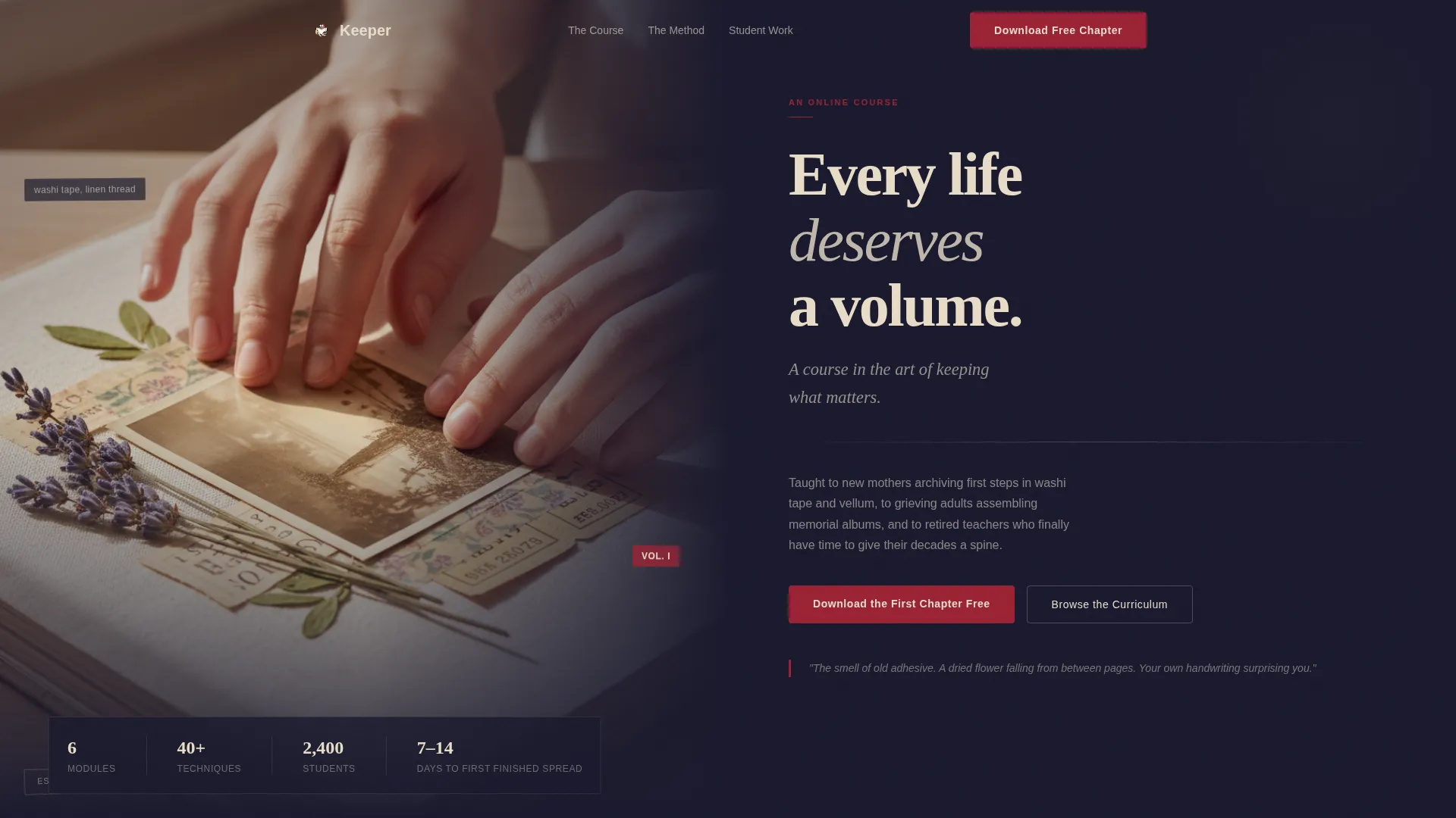 Scrapbooking & Memory Keeping Content Advanced Blog Website Template