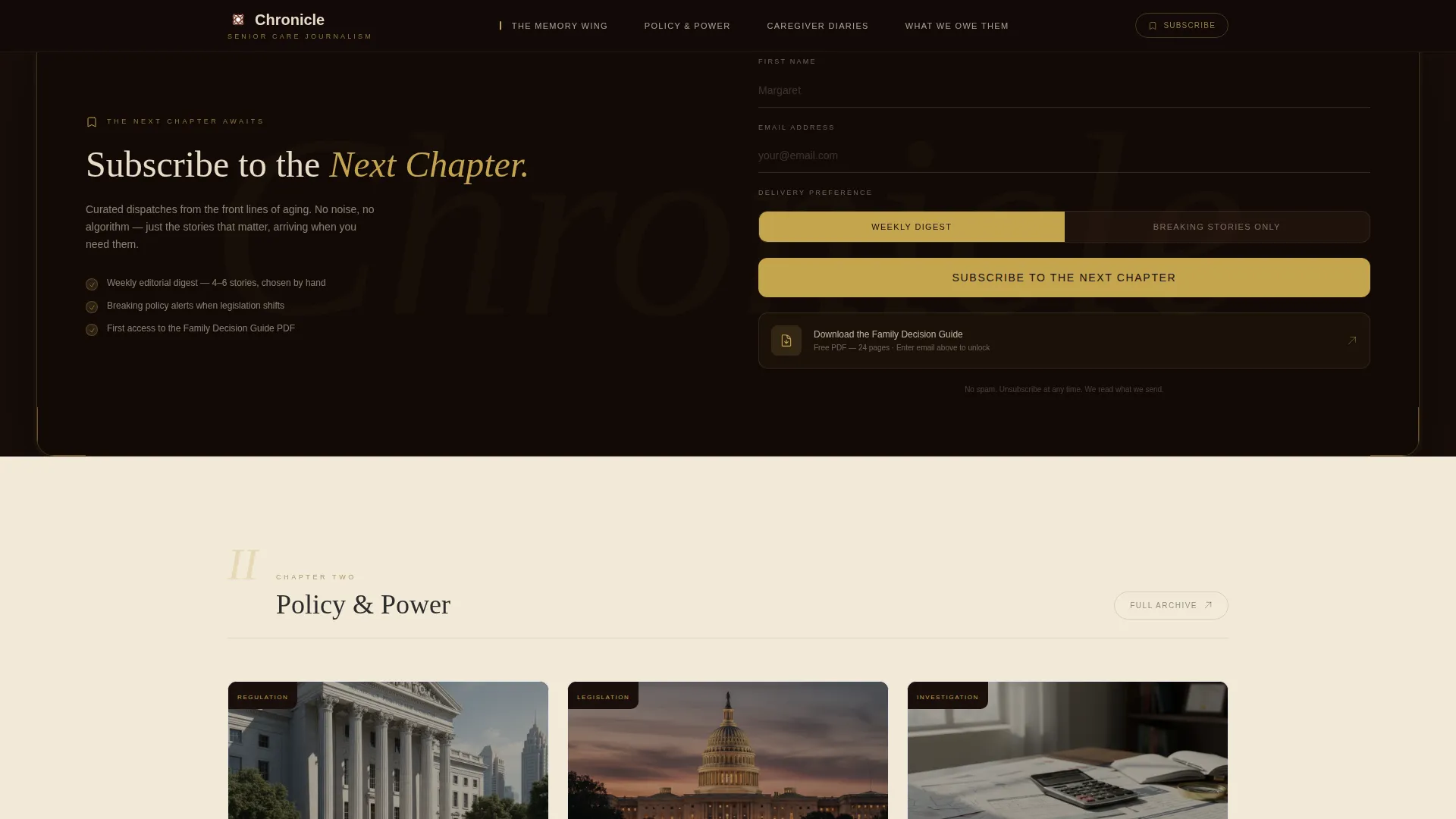 Senior Care Blog Landing Page Template