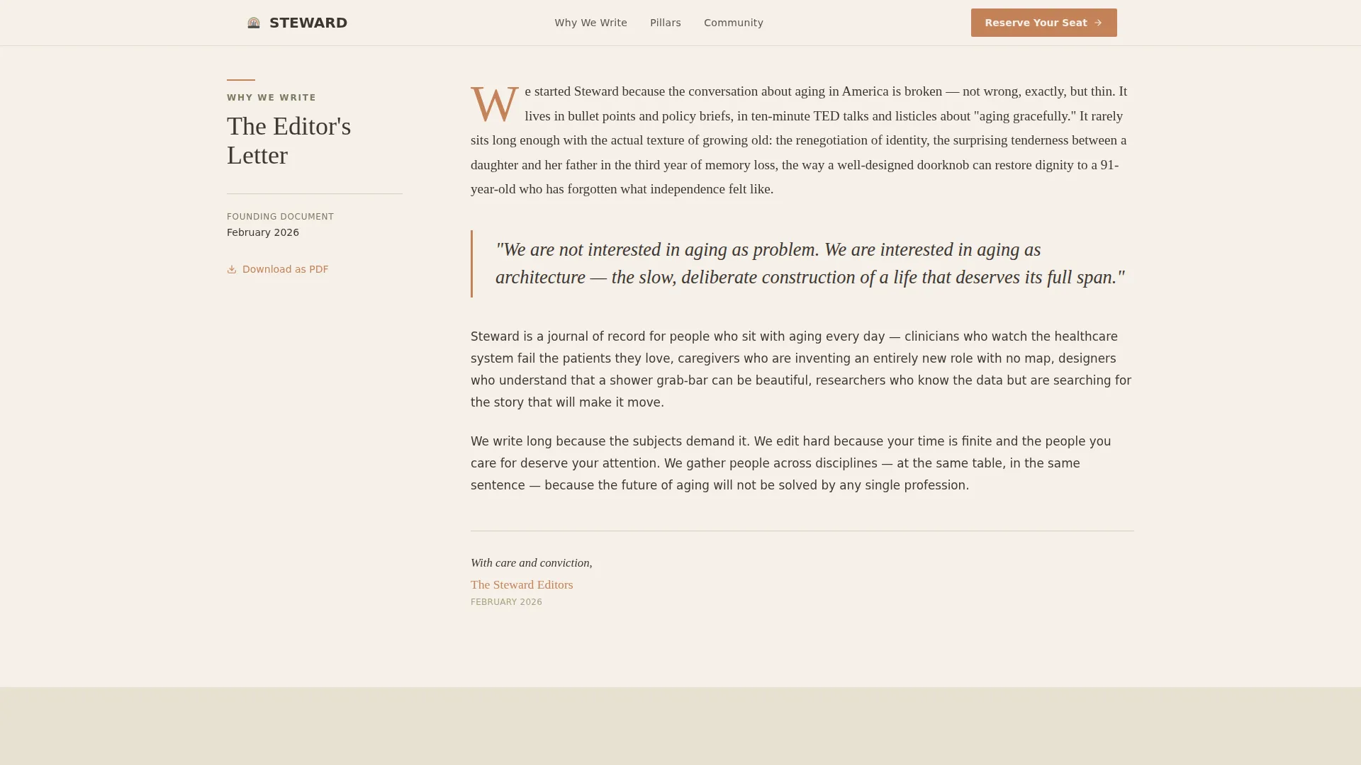 Senior Care Thought Leadership Blog Landing Page