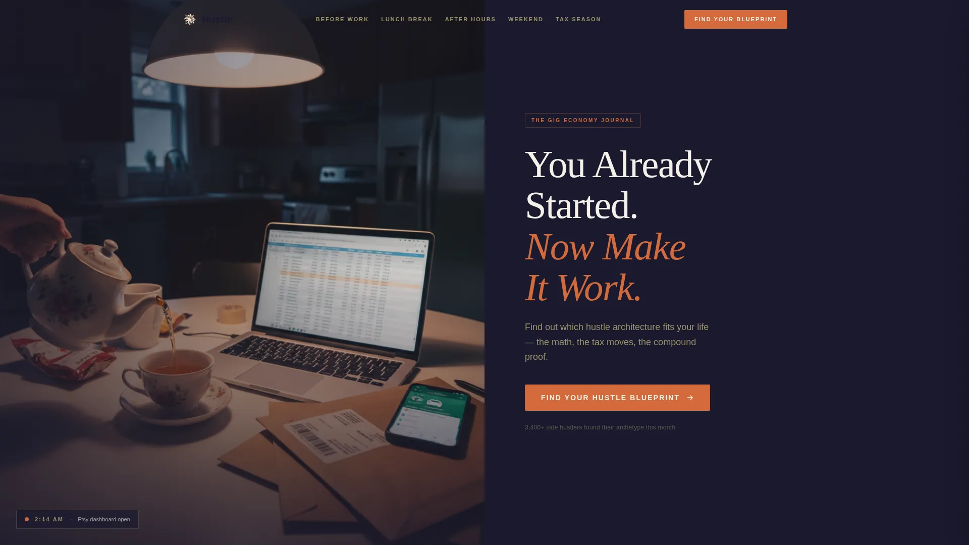 Side Hustle & Gig Economy Blog Landing Page Template
