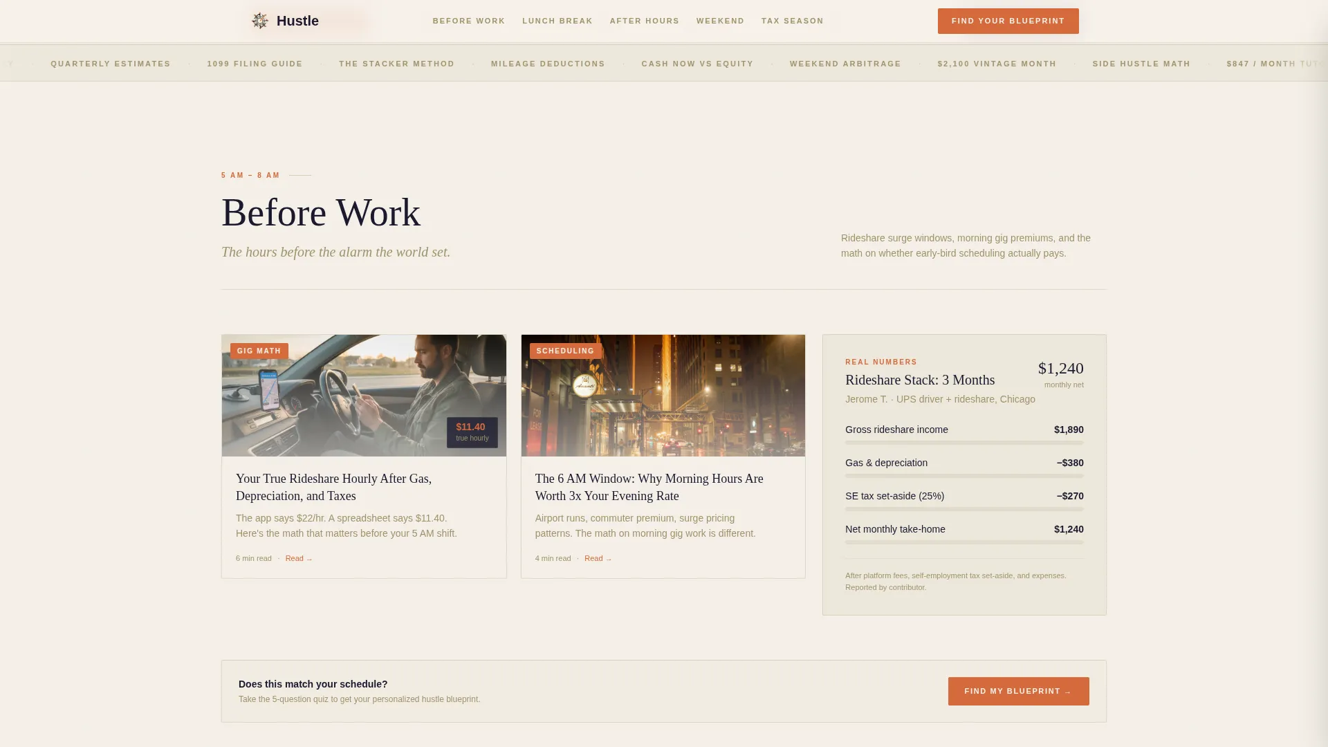 Side Hustle & Gig Economy Blog Landing Page Template