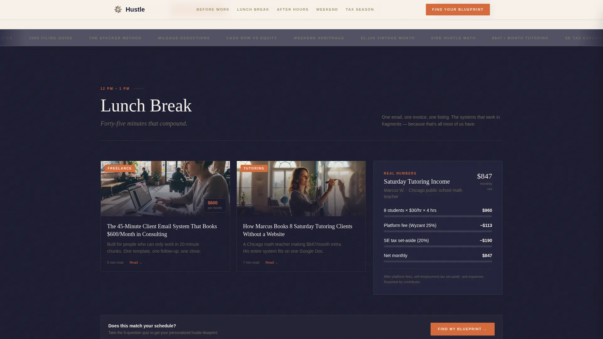 Side Hustle & Gig Economy Blog Landing Page Template