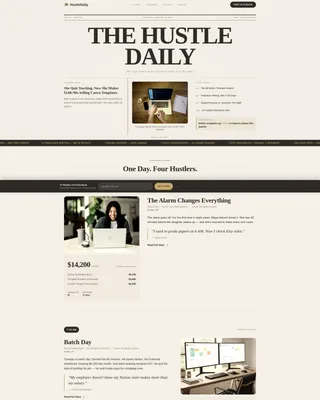 Editorial Side Hustle Landing Page Template