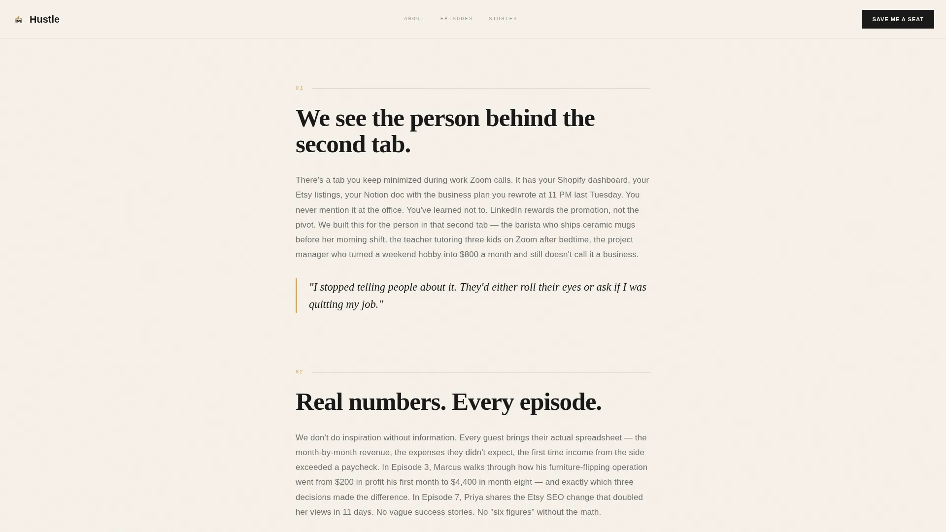 Side Hustle Podcast Waitlist Landing Page Template