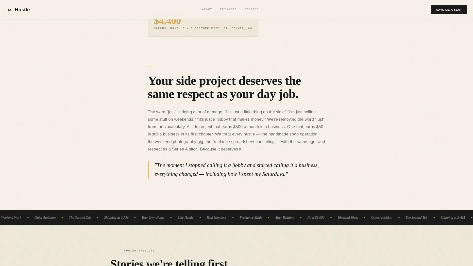 Side Hustle Podcast Waitlist Landing Page Template