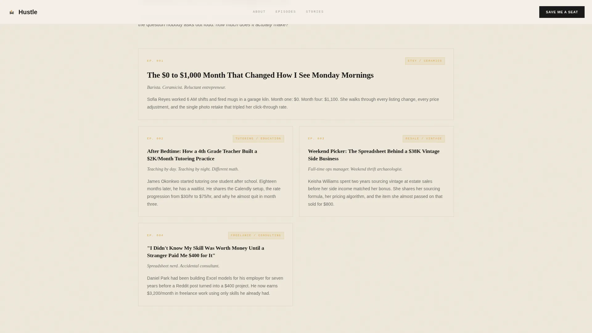 Side Hustle Podcast Waitlist Landing Page Template