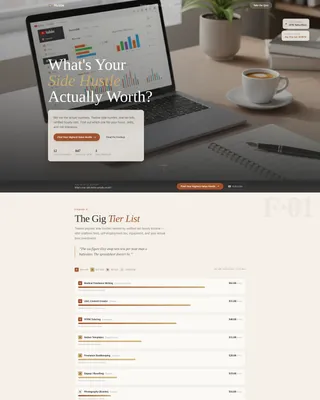 Side Hustle YouTube Channel Landing Page Template