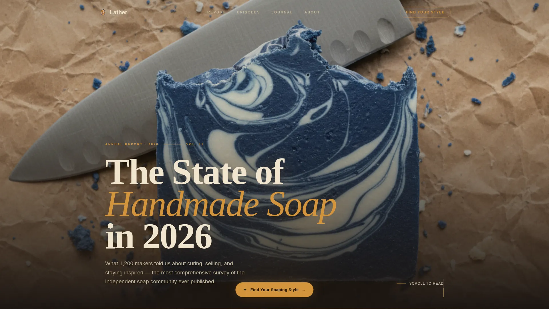 Artisan Soap Making Editorial Landing Page Template