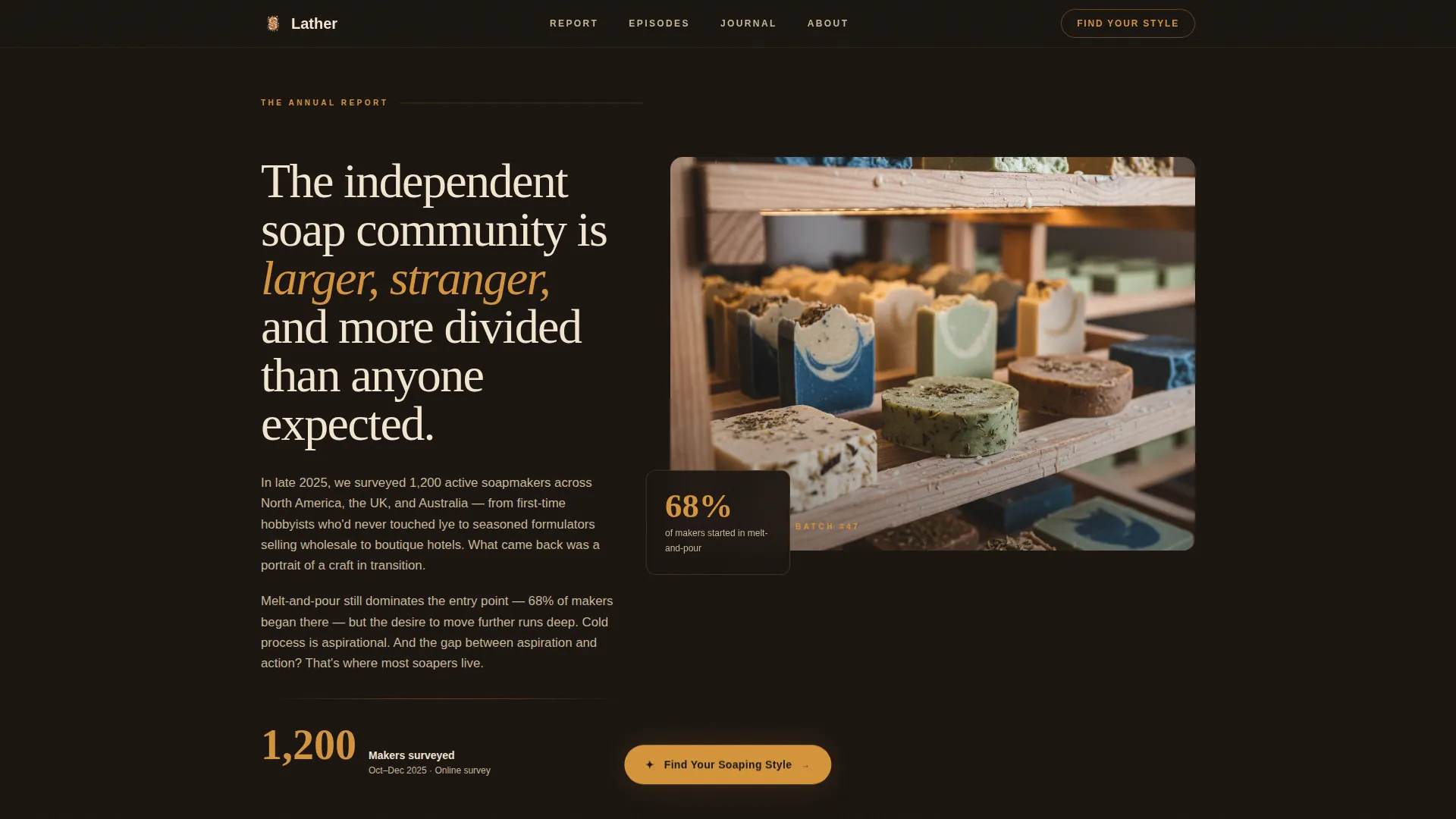 Artisan Soap Making Editorial Landing Page Template