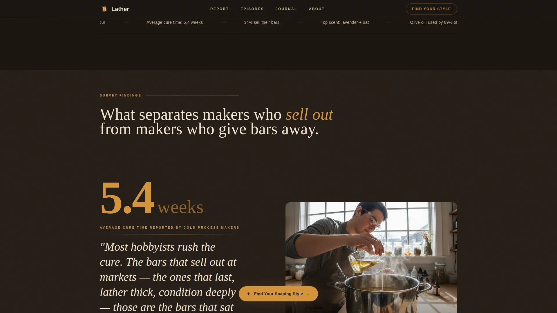 Artisan Soap Making Editorial Landing Page Template