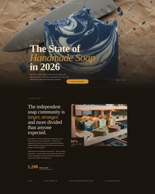 Artisan Soap Making Editorial Landing Page Template