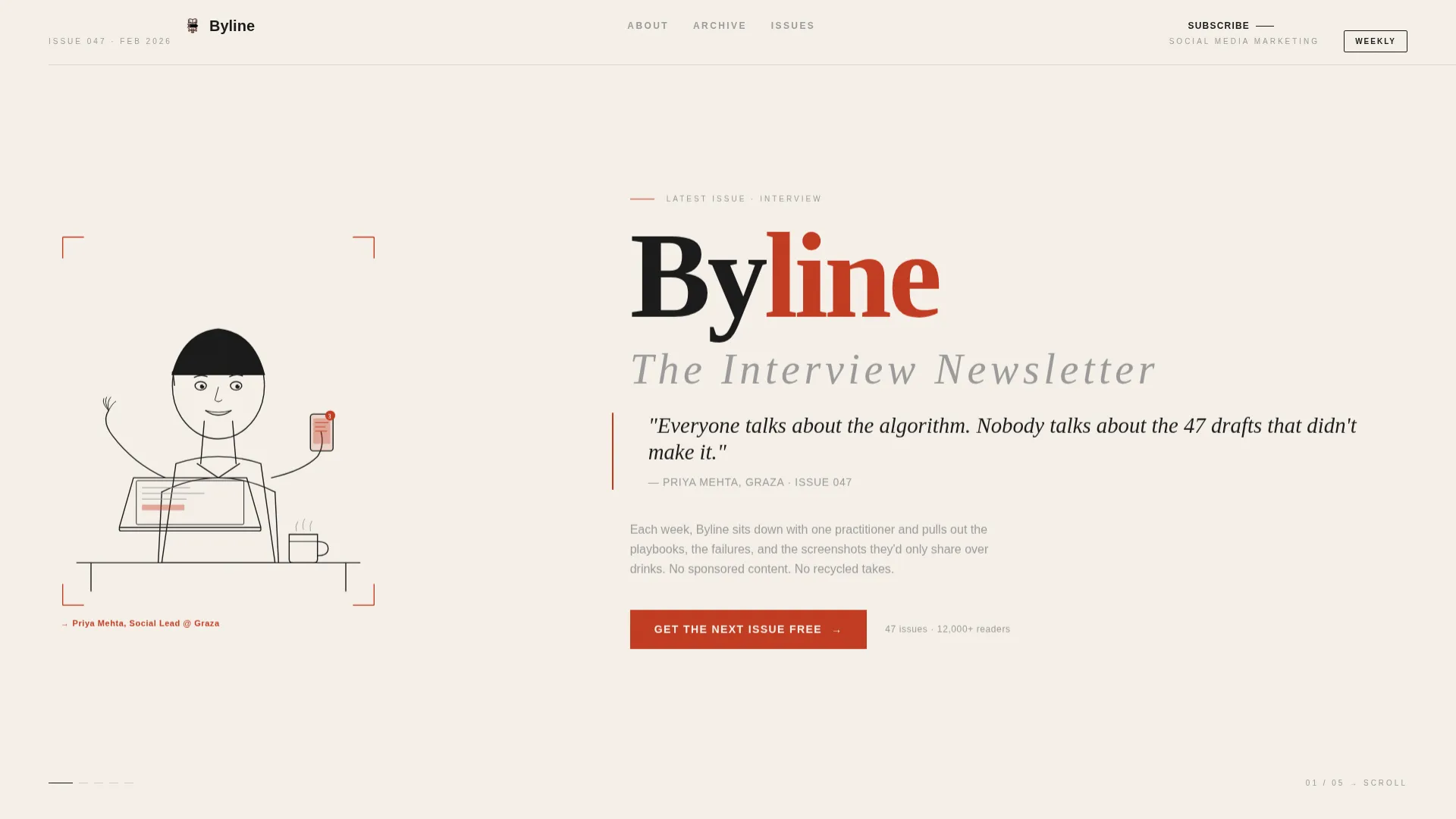 Social Media Marketing Newsletter Blog Website Template