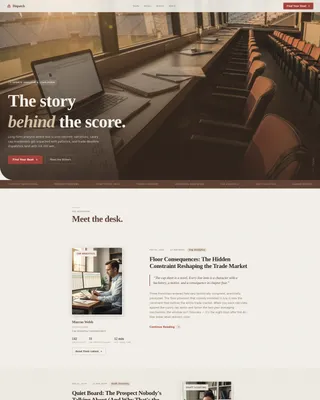 Sports Blog & Media Blog Website Template