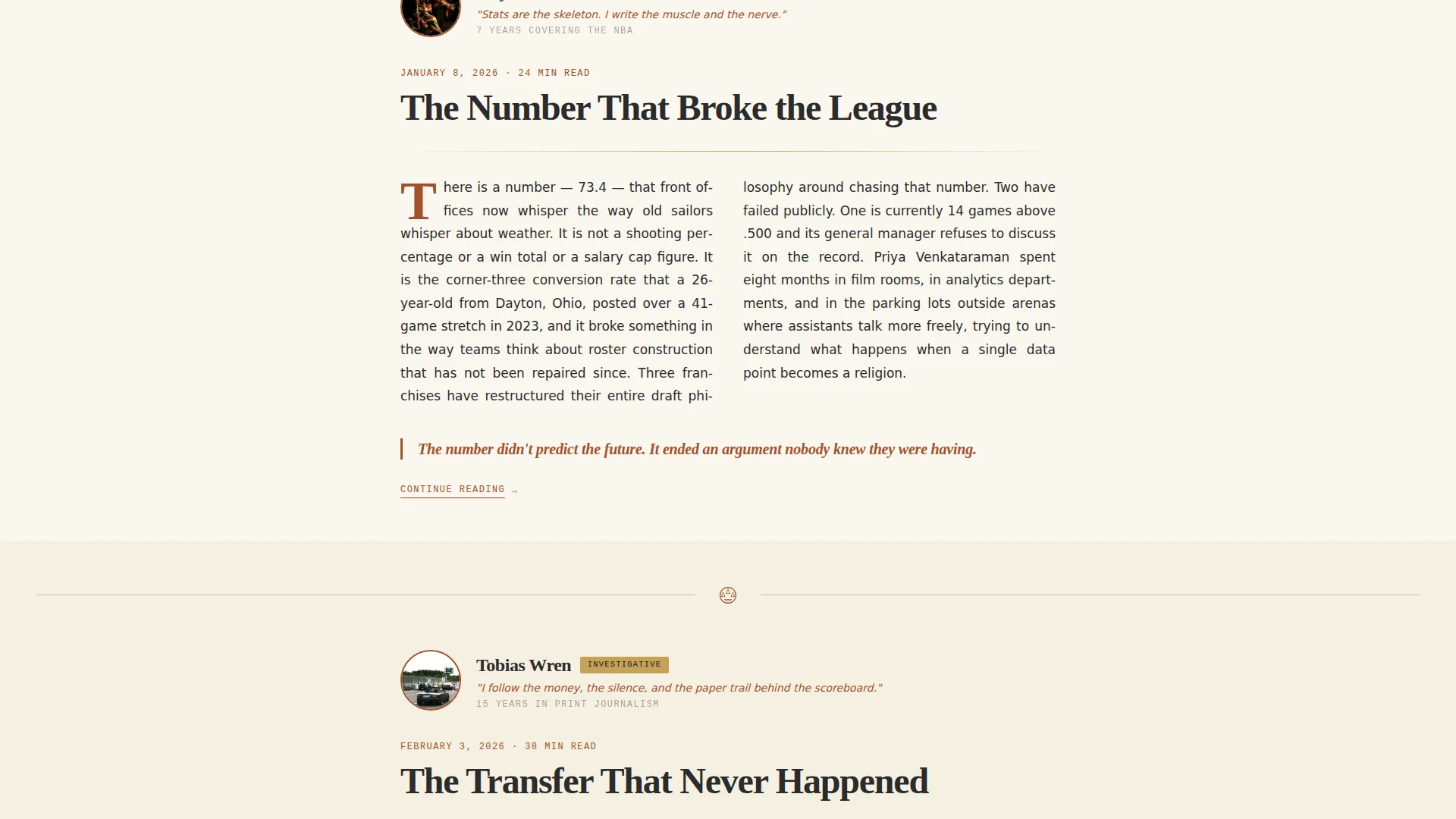 Sports Blog & Media Specialist Blog Website Template