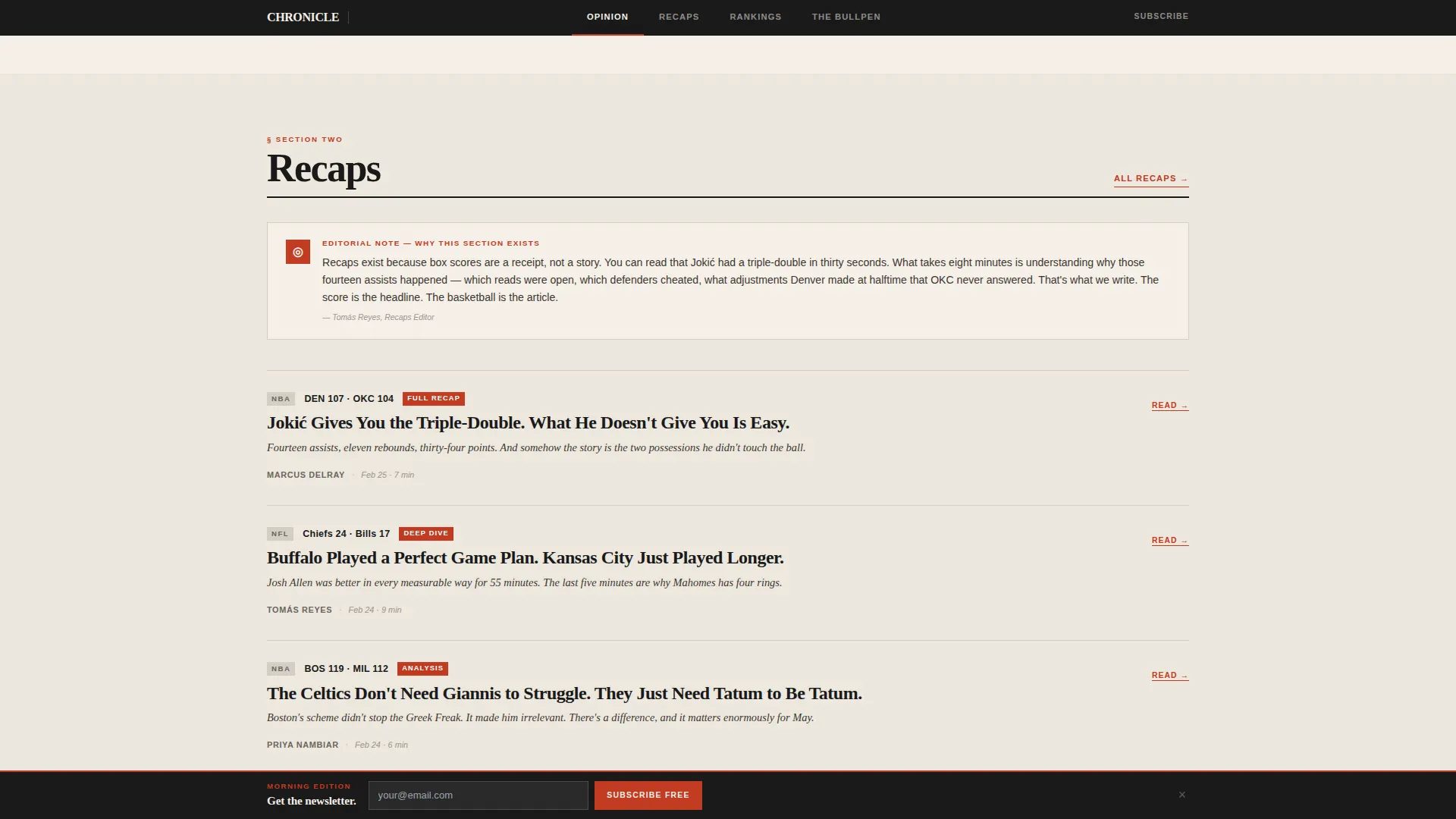 Sports Blog & Media Reviews Website Template