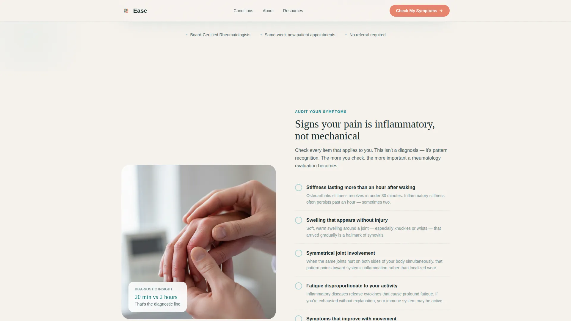 Rheumatology Medicine Booking Website Template