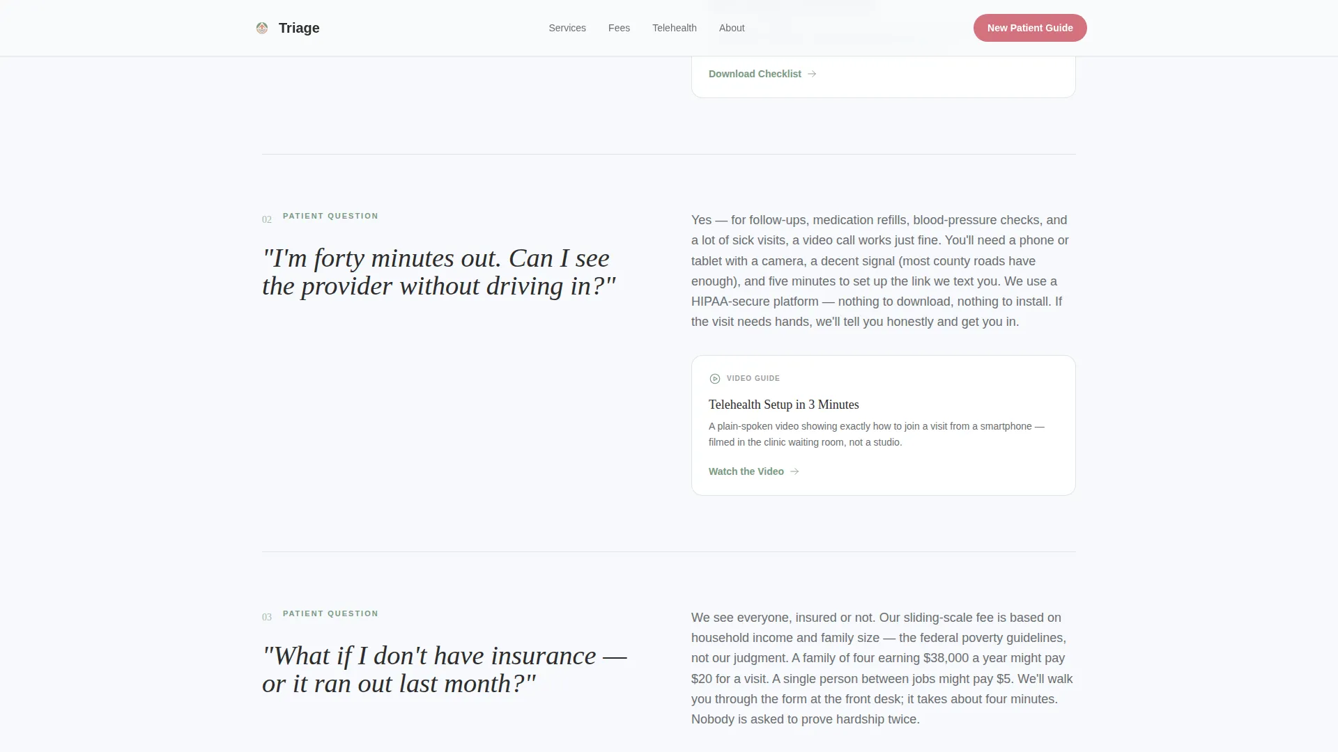 Urgent Care & Walk-In FAQ Website Template
