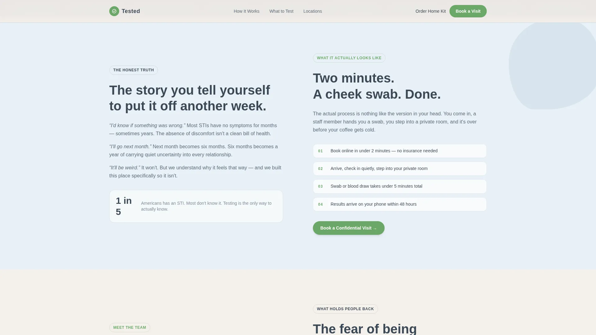 Confidential STD Testing Landing Page Template