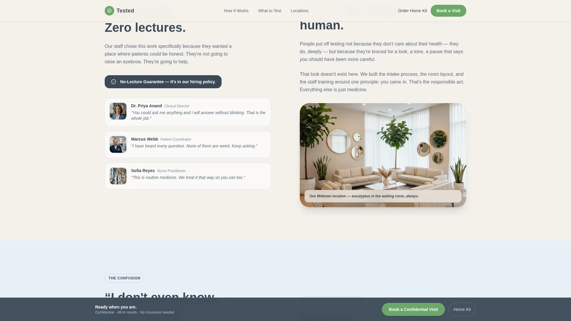Confidential STD Testing Landing Page Template