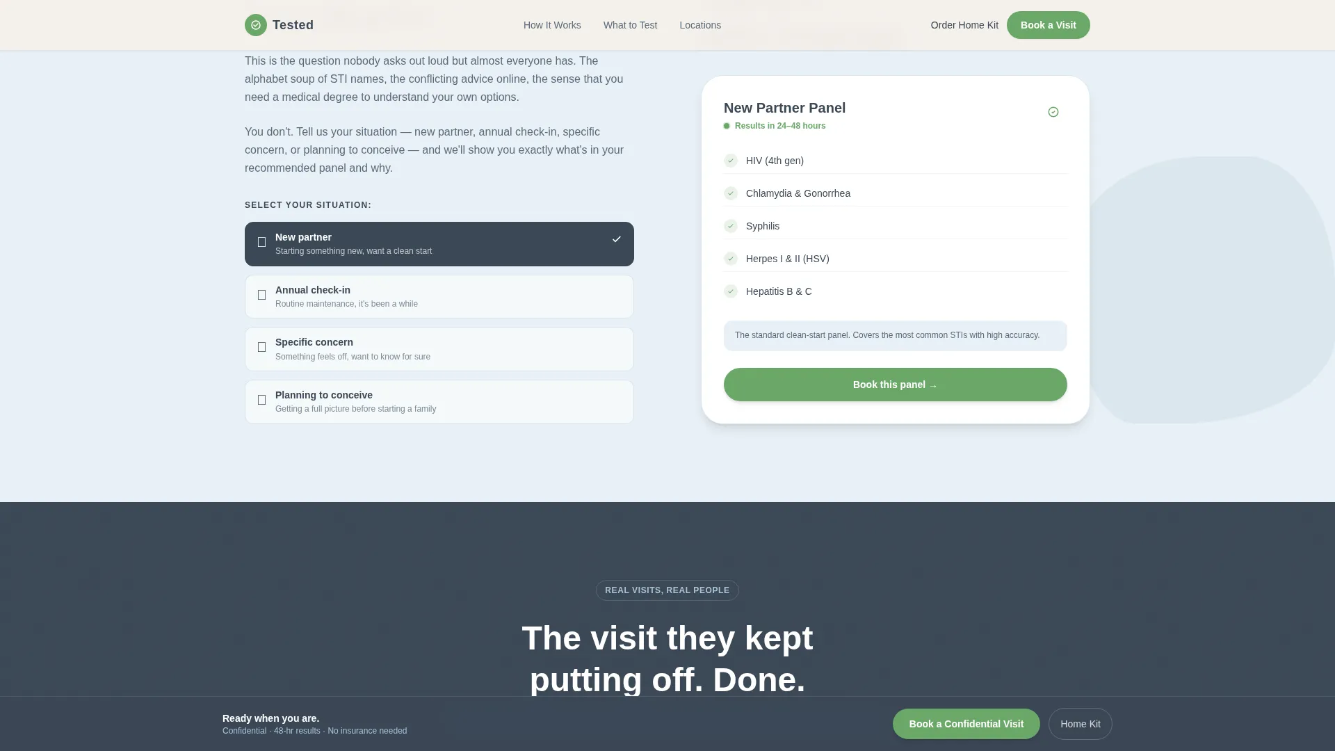 Confidential STD Testing Landing Page Template