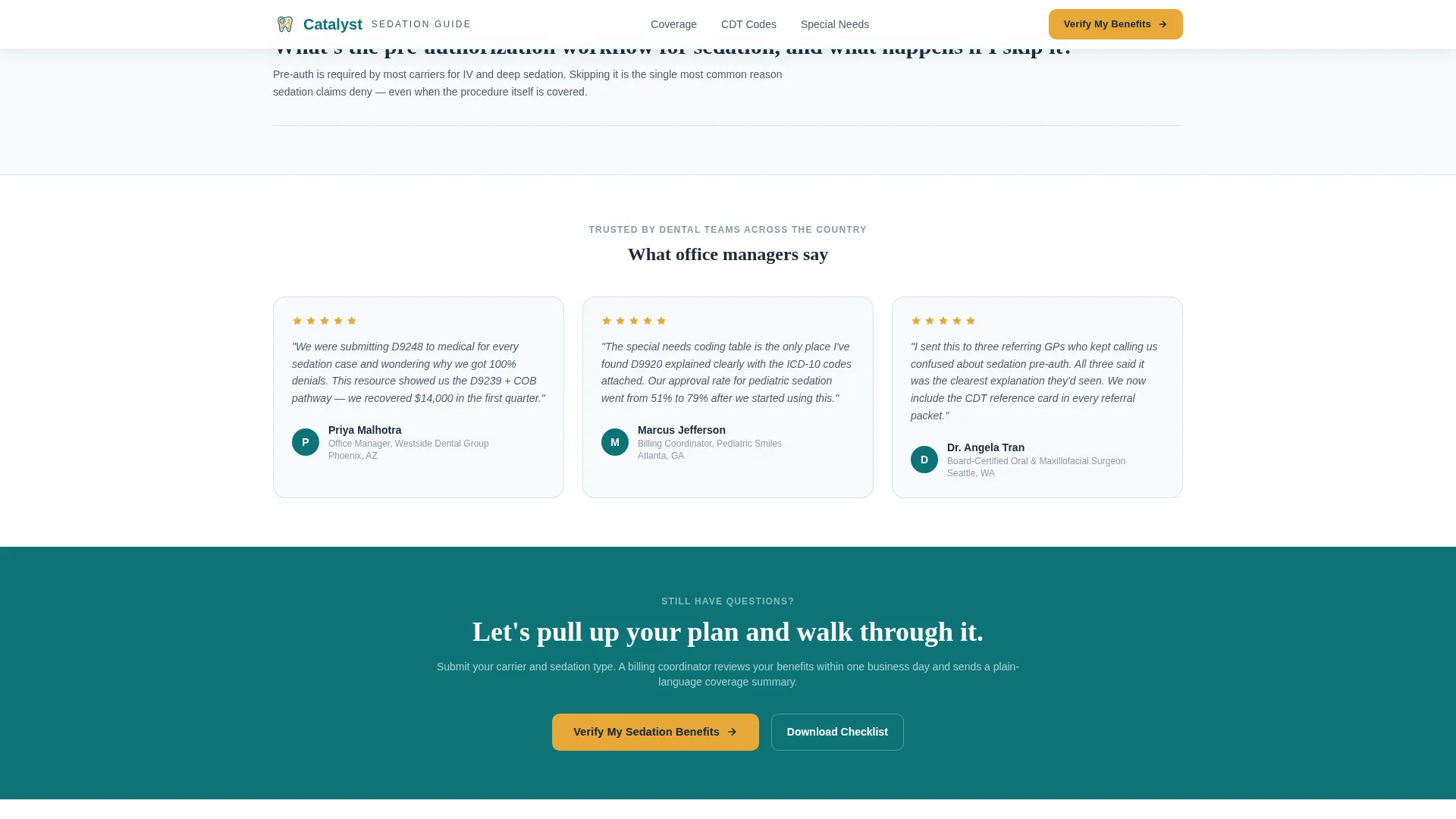 Sedation Dentist FAQ Website Template