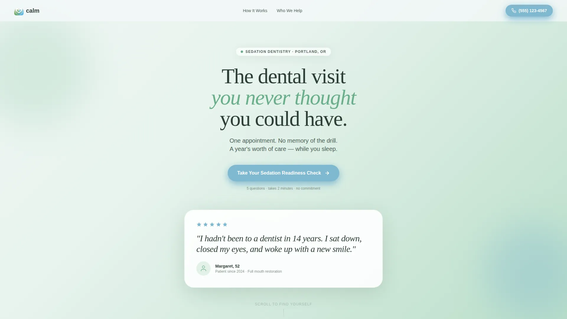 Sedation Dentist Advanced Booking Website Template