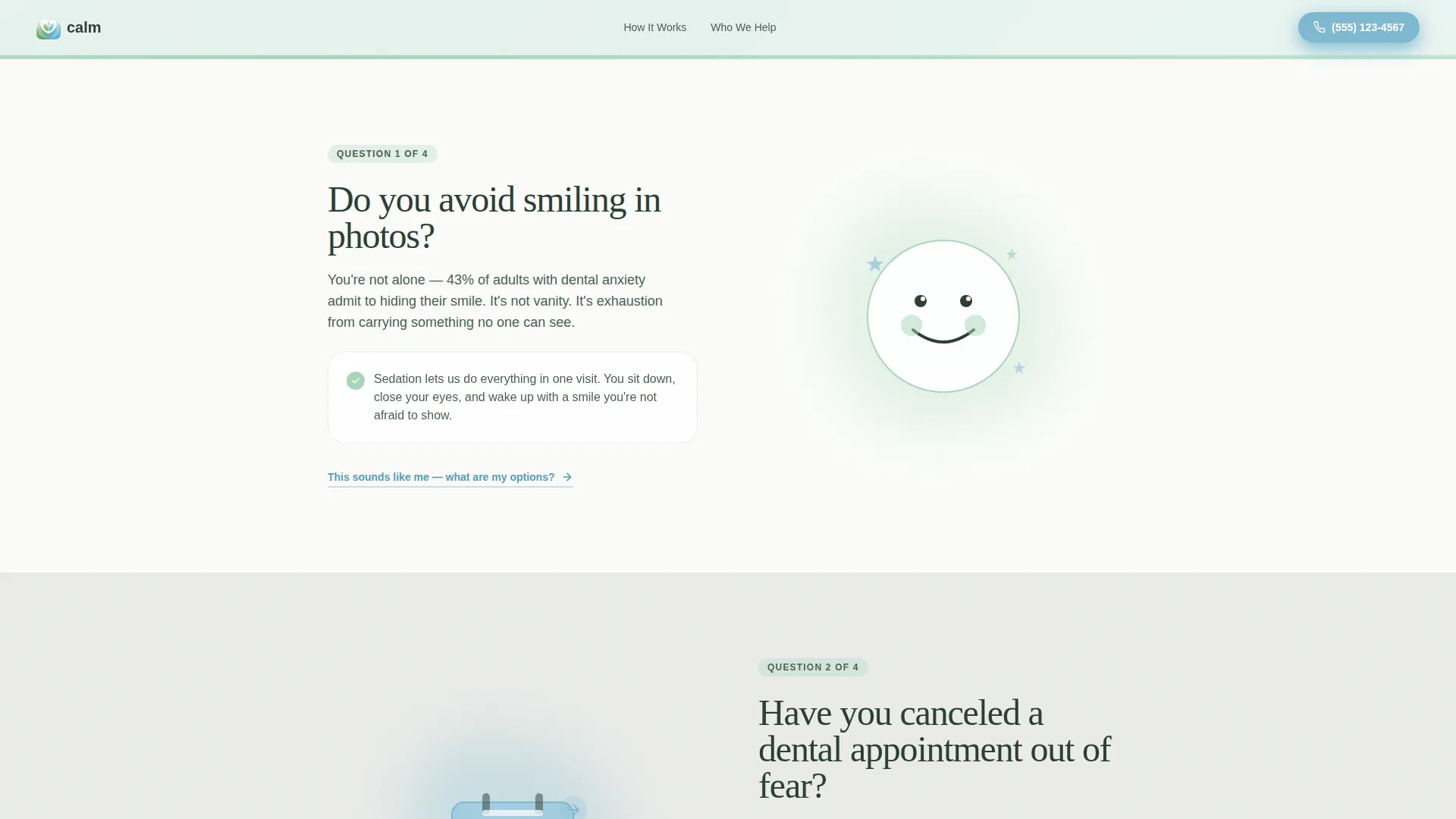 Sedation Dentist Advanced Booking Website Template