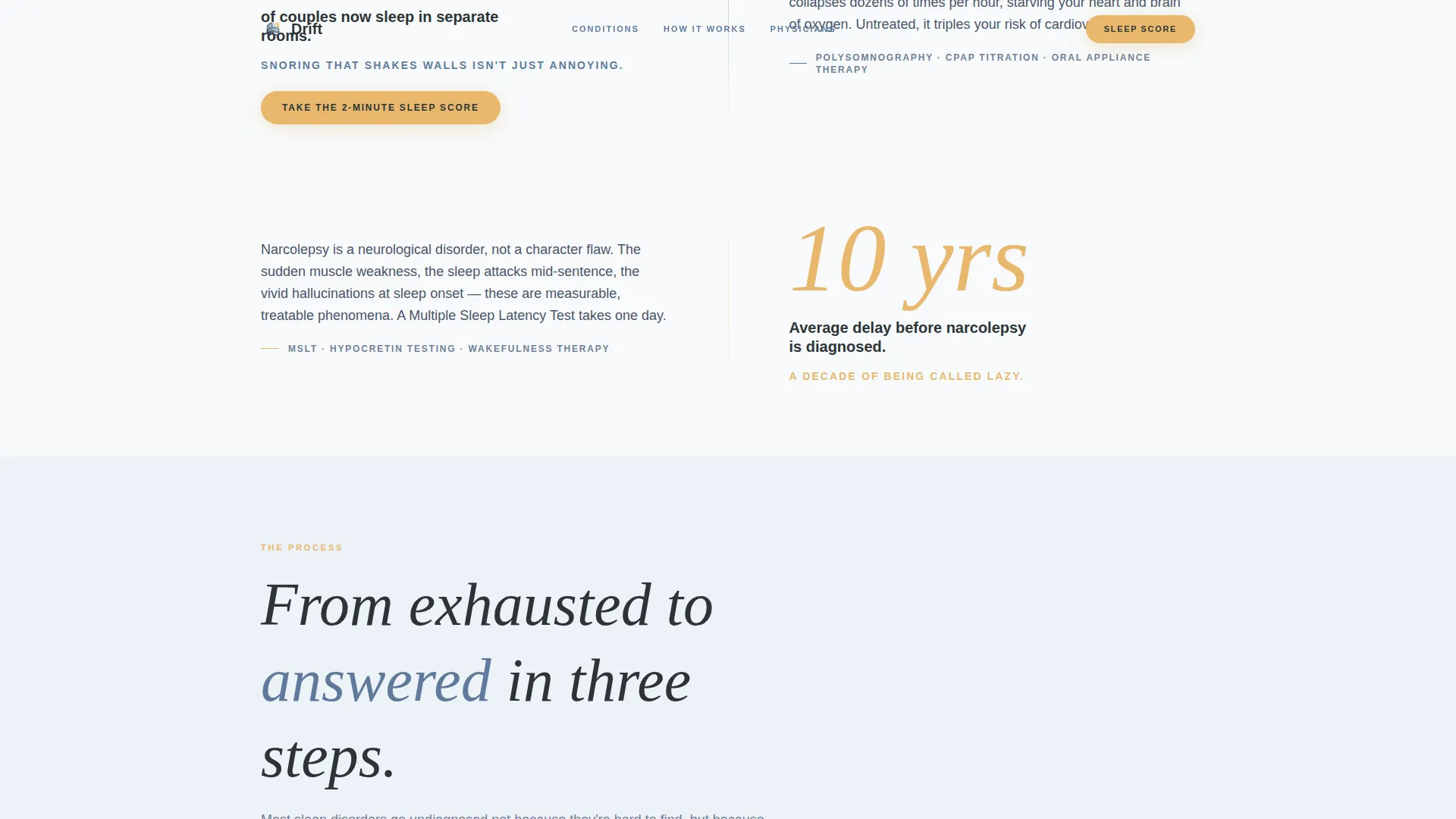 Sleep Medicine Physician Website Template with Sleep Score Quiz