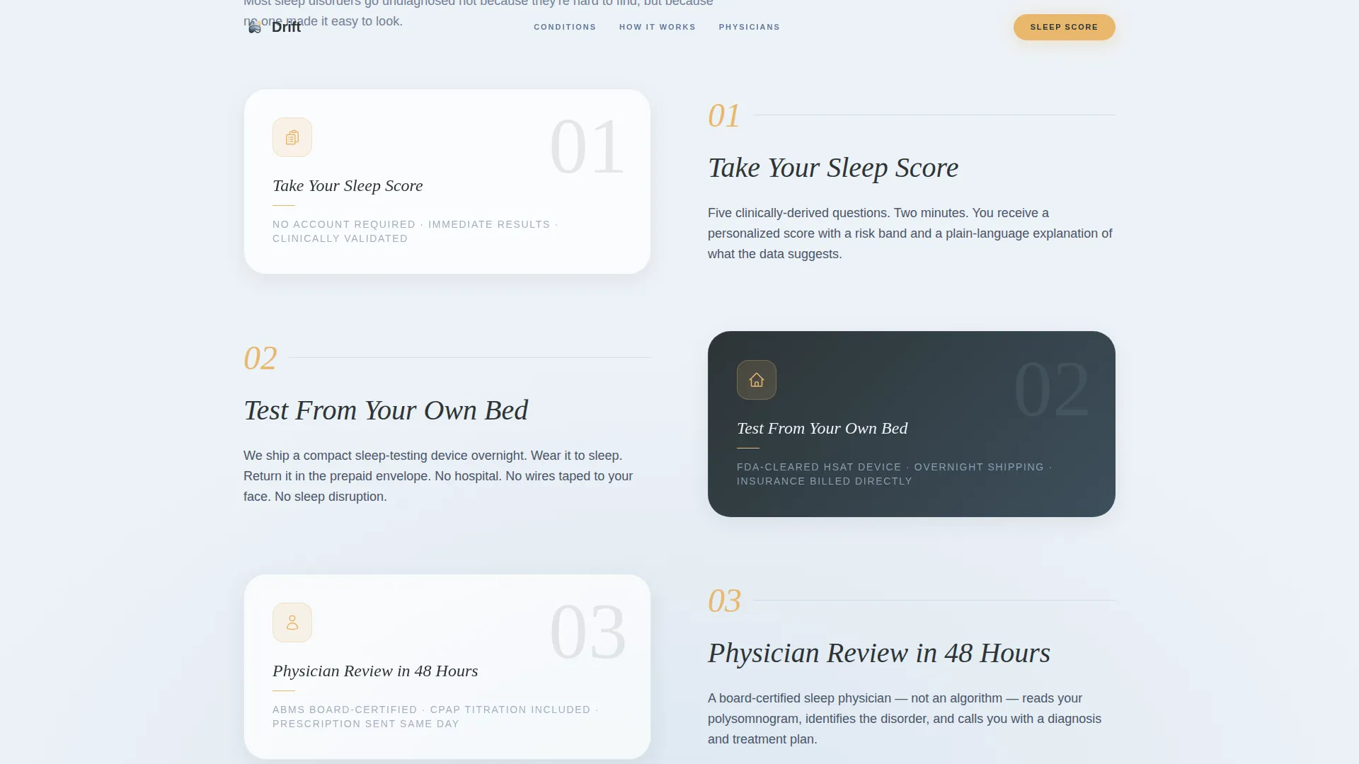 Sleep Medicine Physician Website Template with Sleep Score Quiz