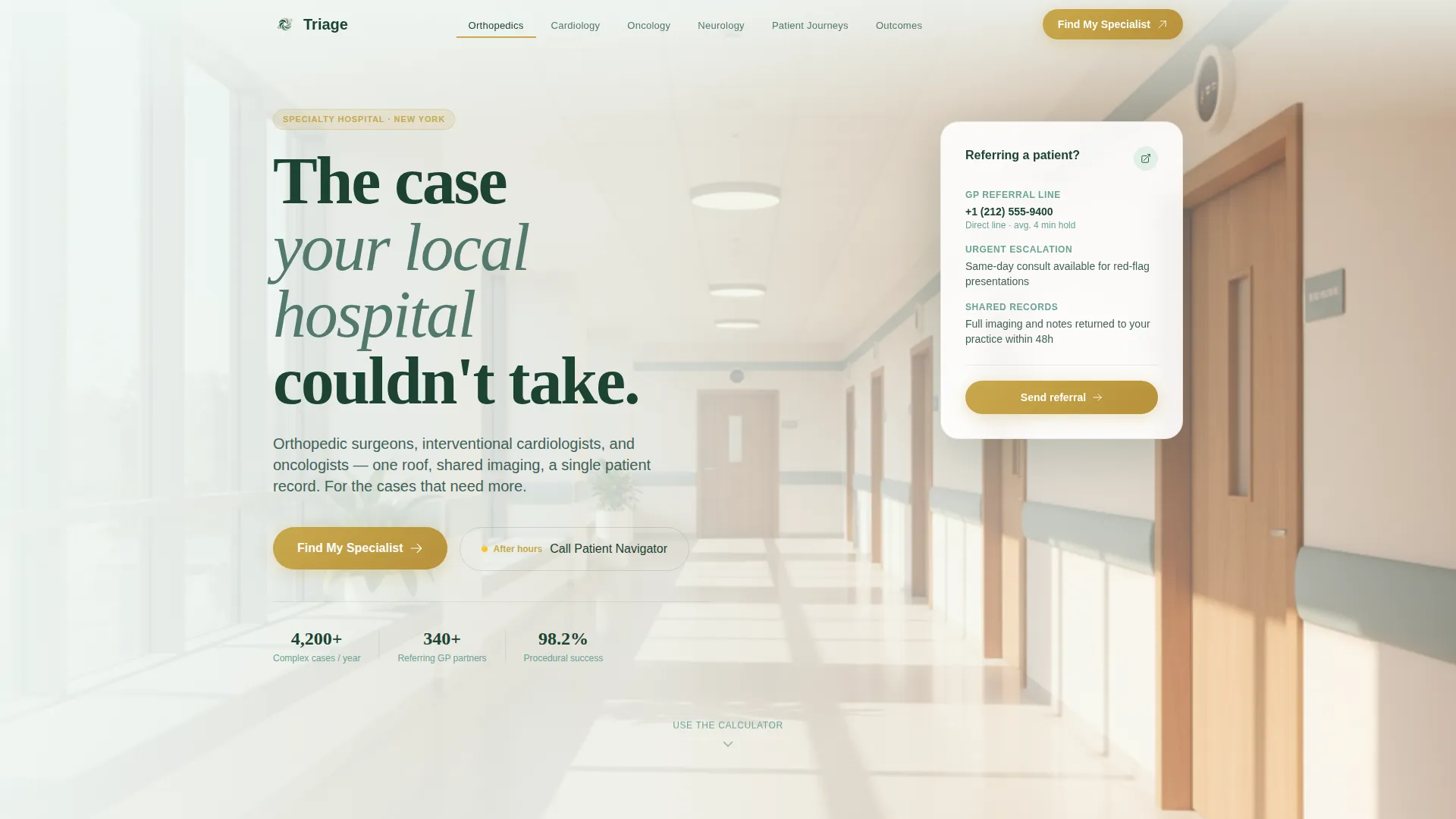 Hospital Landing Page Template | Hub & Spoke Layout