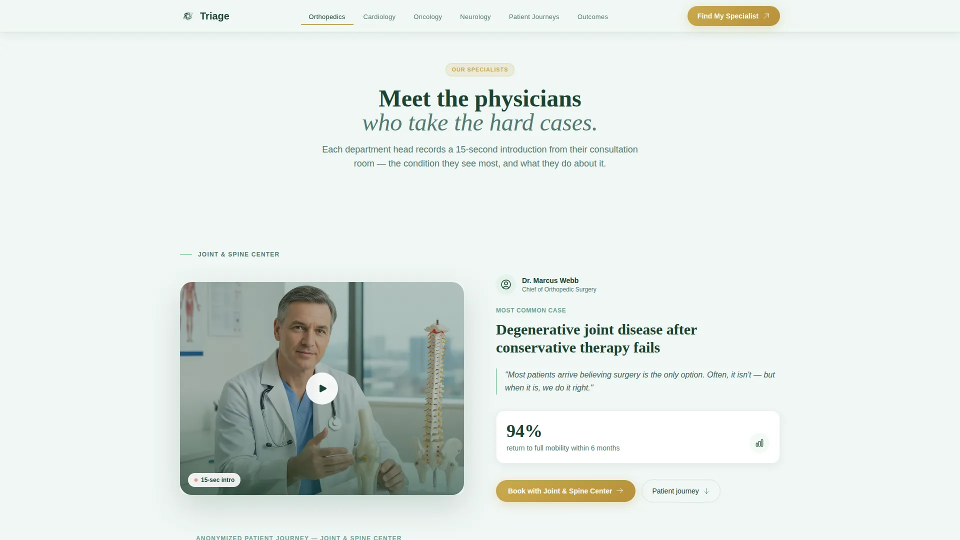 Hospital Landing Page Template | Hub & Spoke Layout