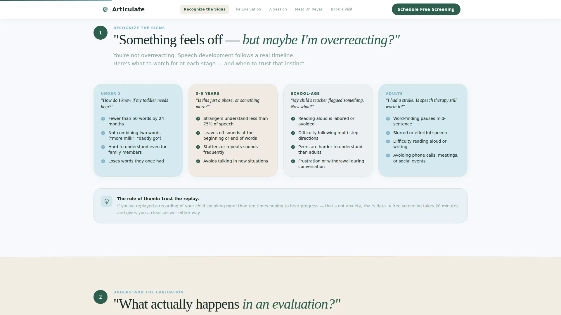 Speech Pathologist Appointment Booking Landing Page