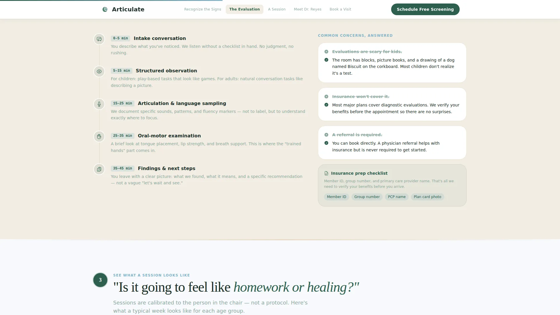 Speech Pathologist Appointment Booking Landing Page