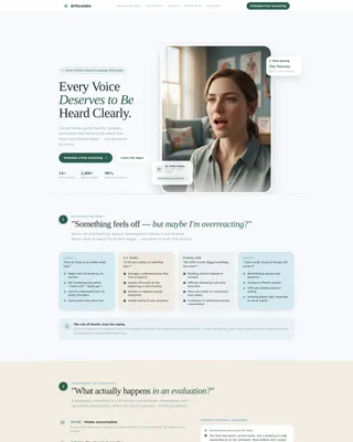 Speech Pathologist Appointment Booking Landing Page