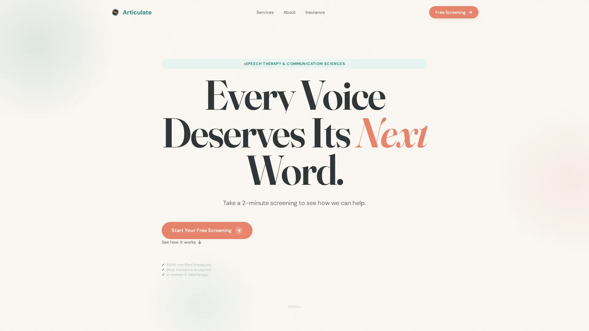 Speech Pathologist Landing Page Template