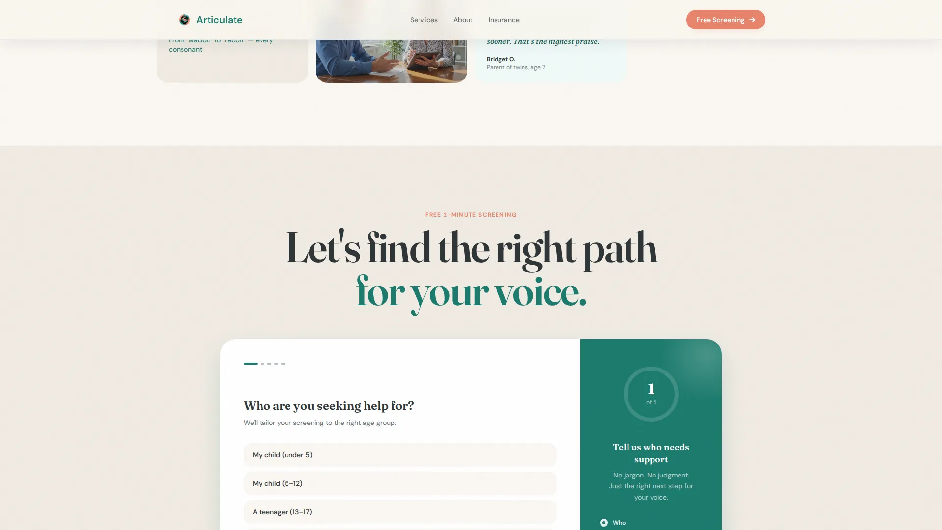Speech Pathologist Landing Page Template