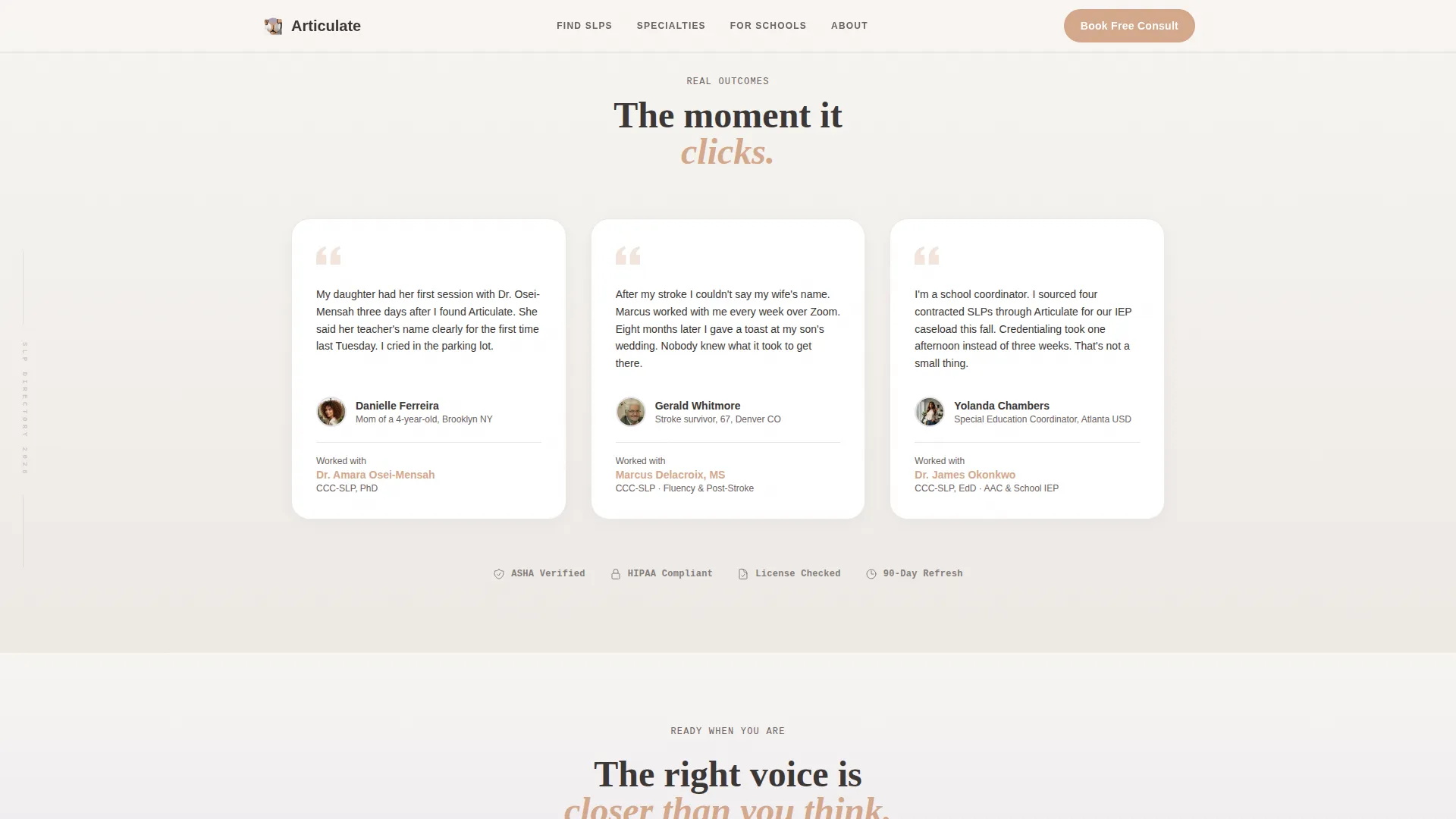 Speech Pathologist Directory Landing Page Template