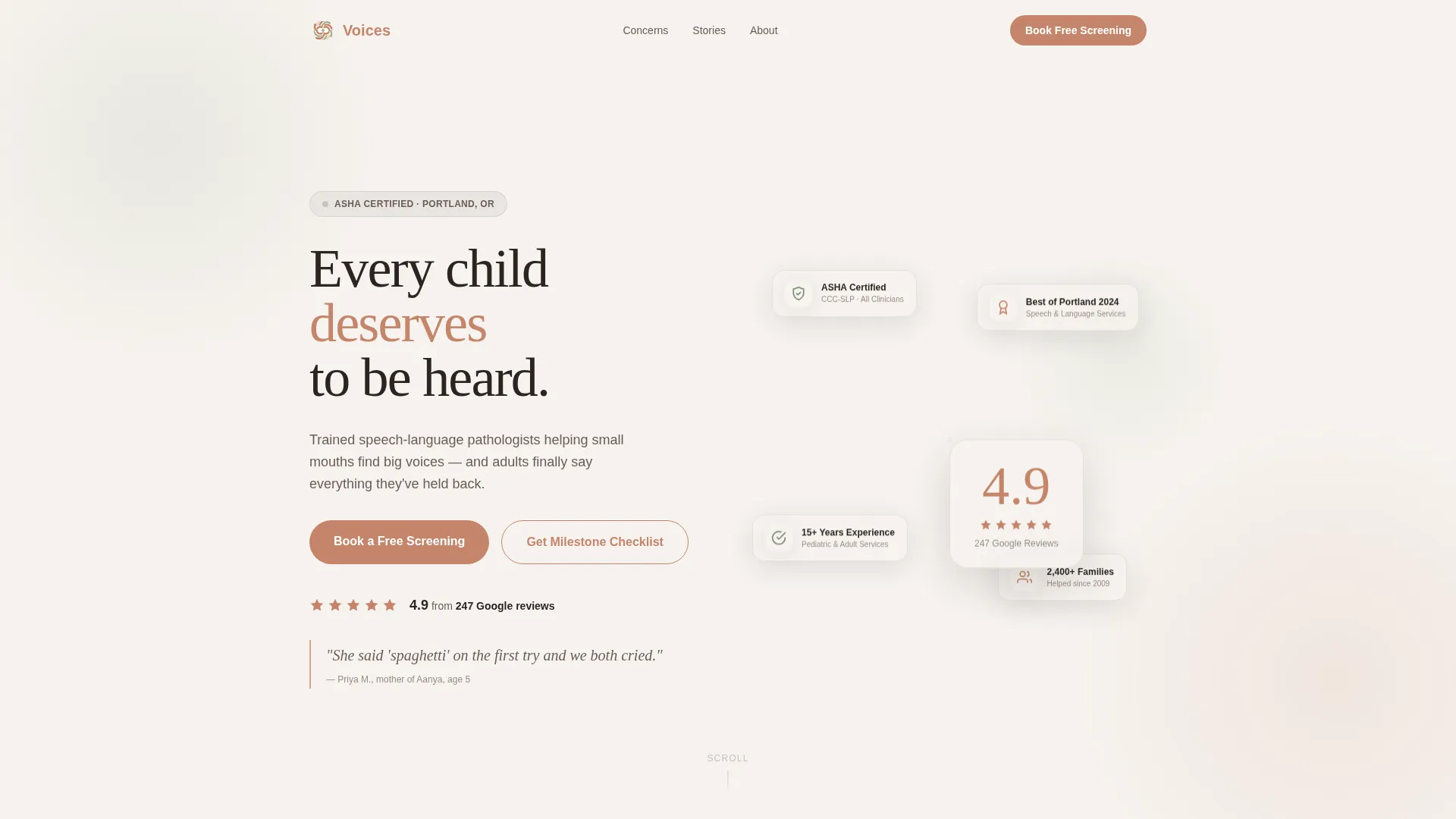 Speech Pathologist Landing Page Template
