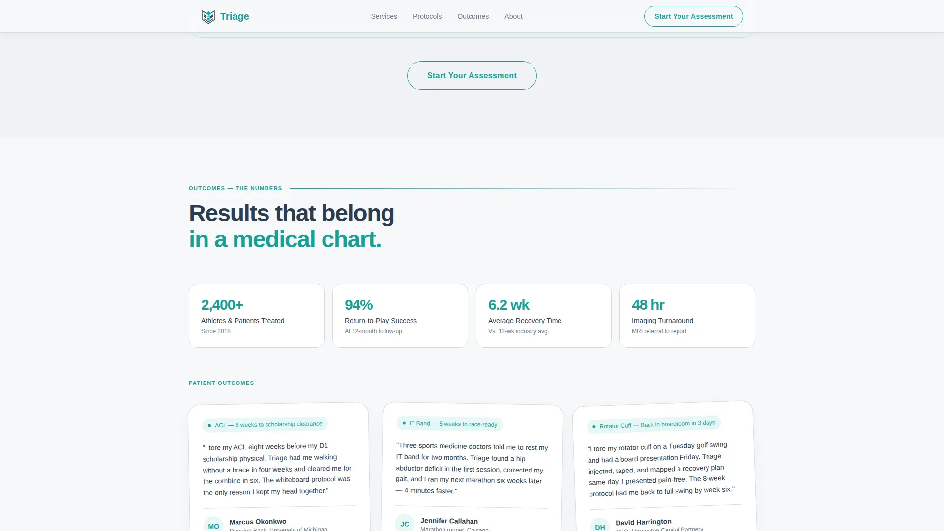 Sports Medicine Clinic Landing Page Template
