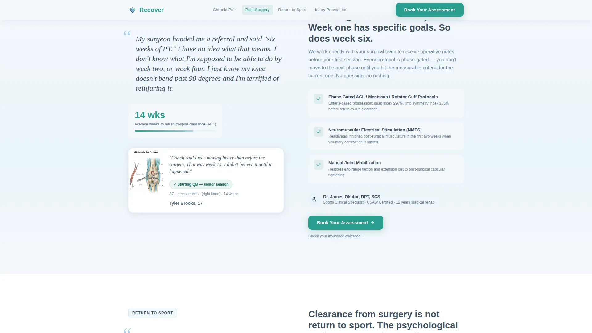 Sports Medicine Clinic Landing Page Template