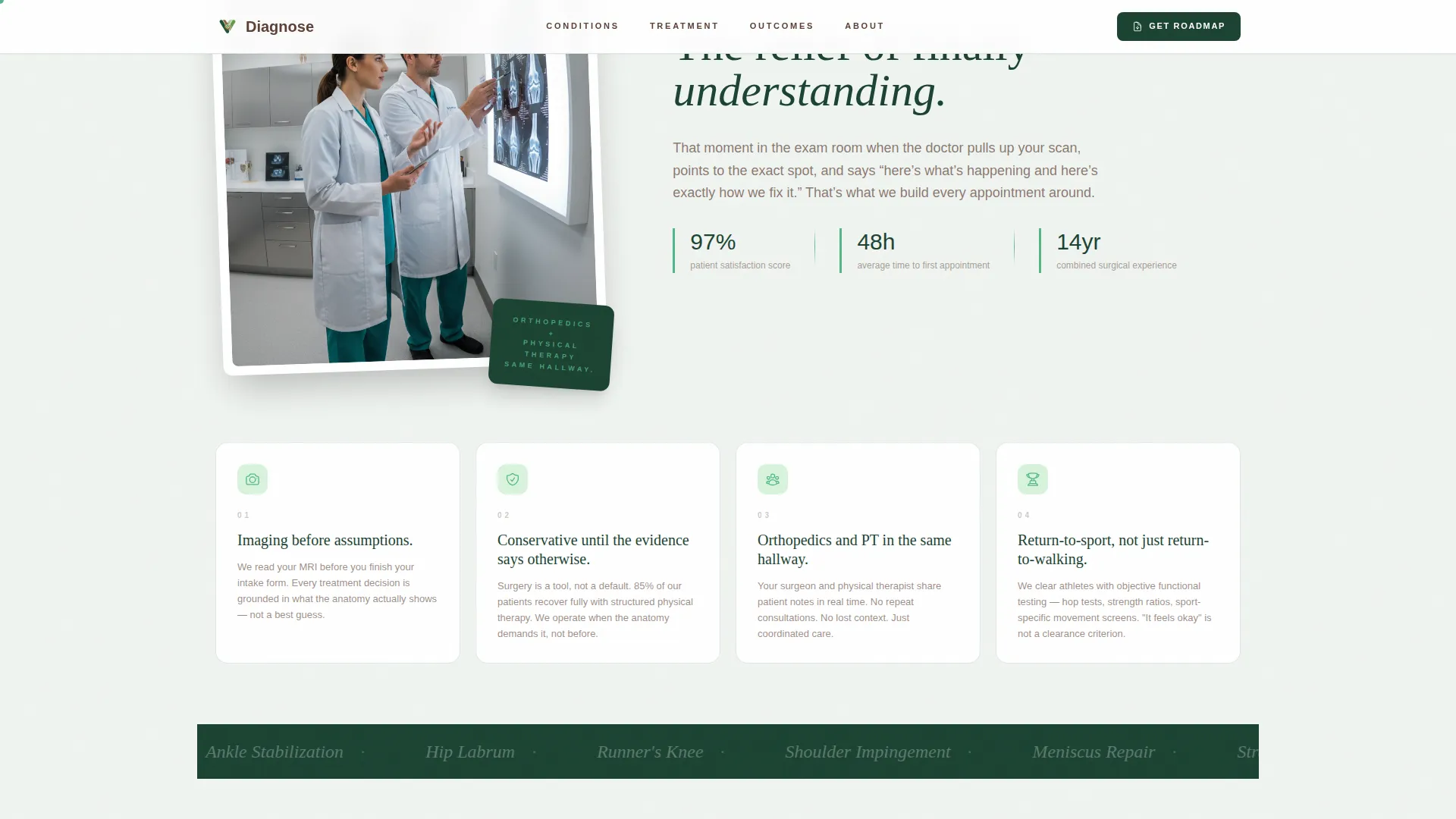 Sports Medicine Landing Page Template