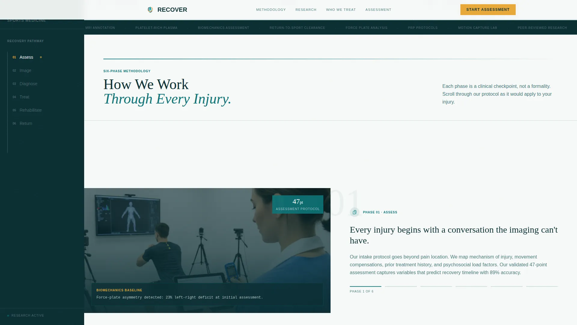 Sports Medicine Research Center Landing Page Template
