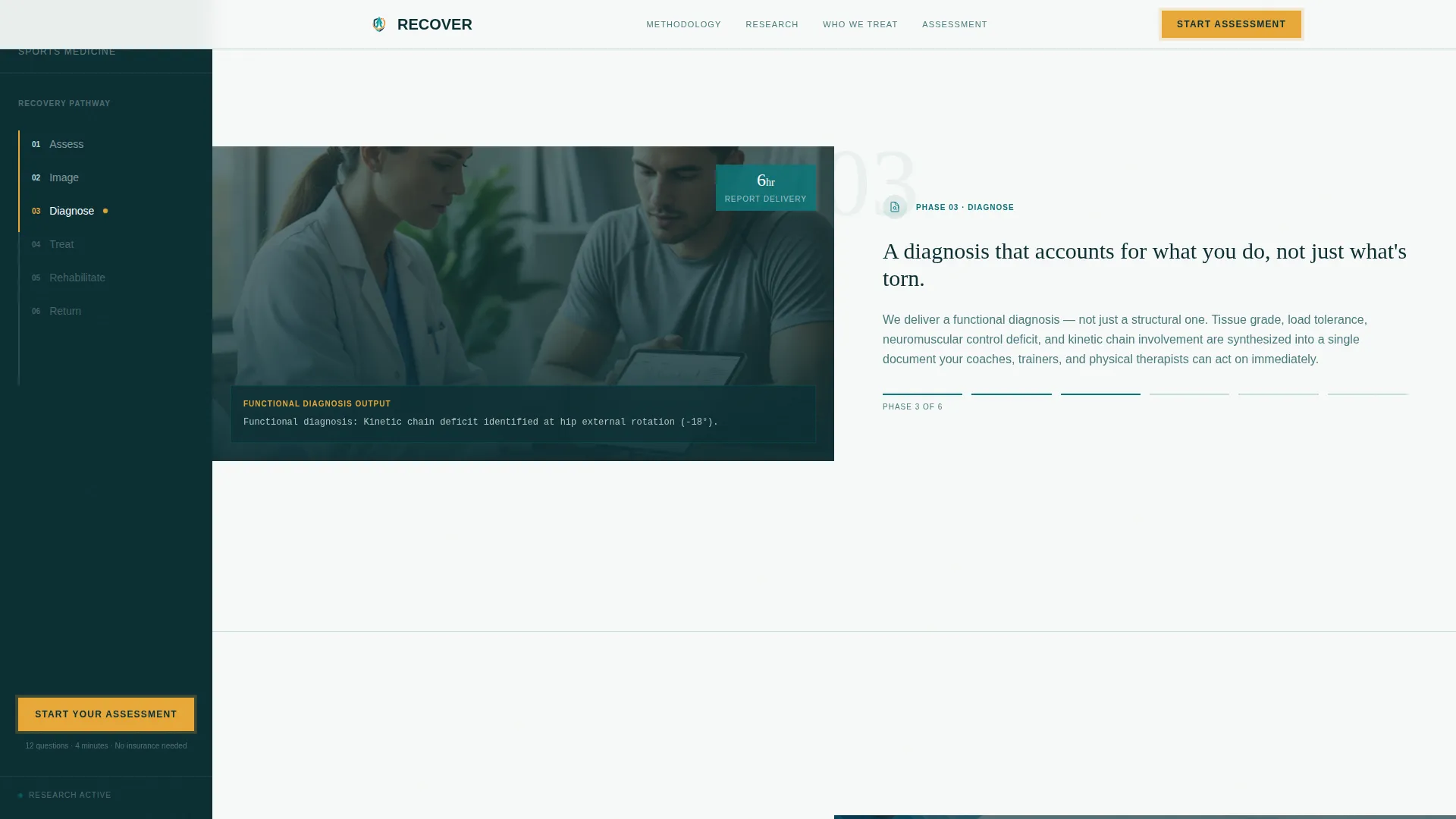 Sports Medicine Research Center Landing Page Template