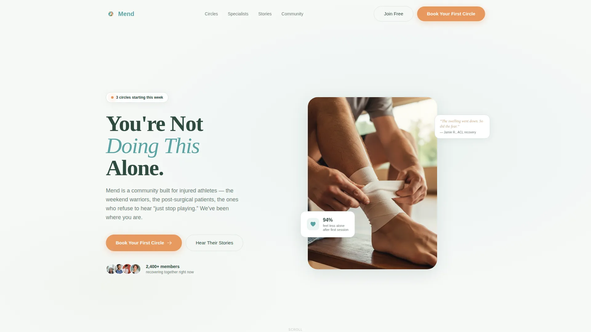 Sports Medicine Community Landing Page Template