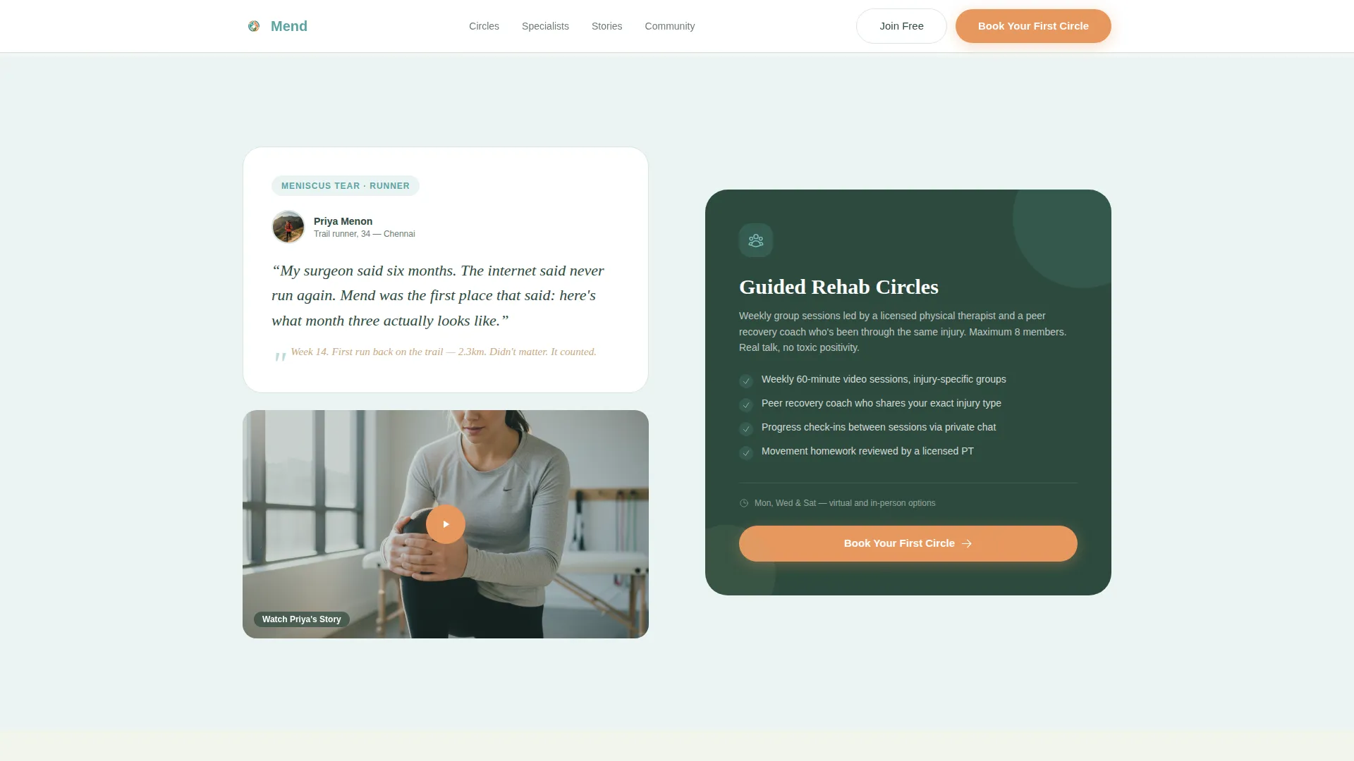 Sports Medicine Community Landing Page Template