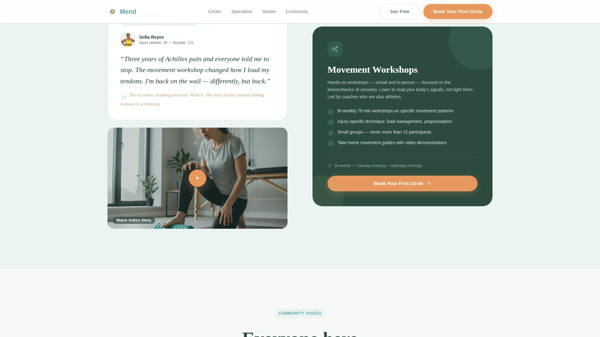 Sports Medicine Community Landing Page Template