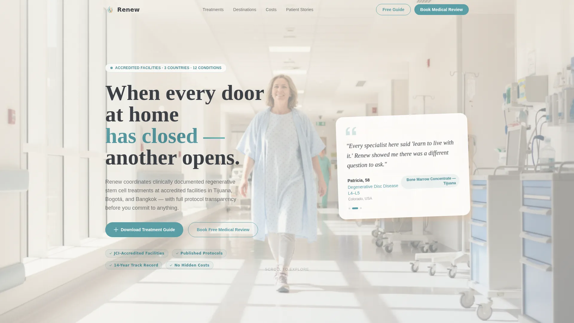 Stem Cell Therapy Medical Tourism Landing Page Template