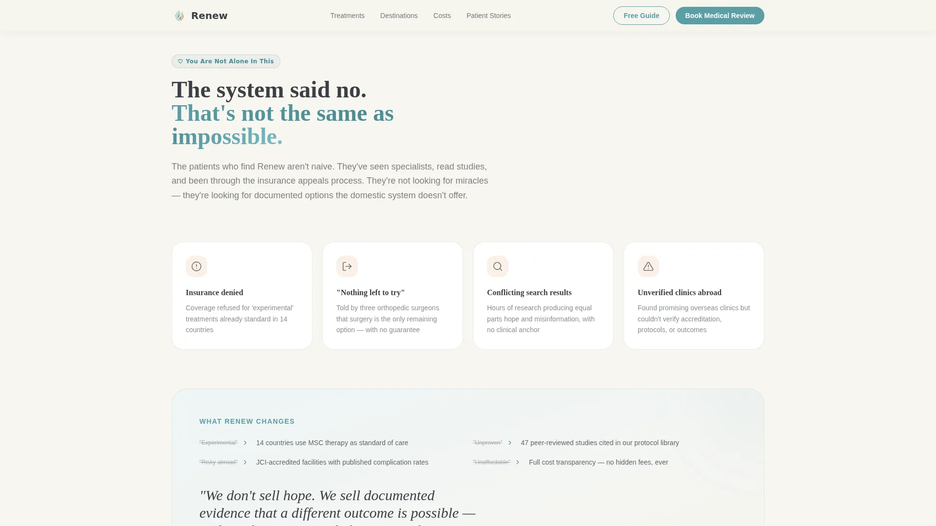Stem Cell Therapy Medical Tourism Landing Page Template