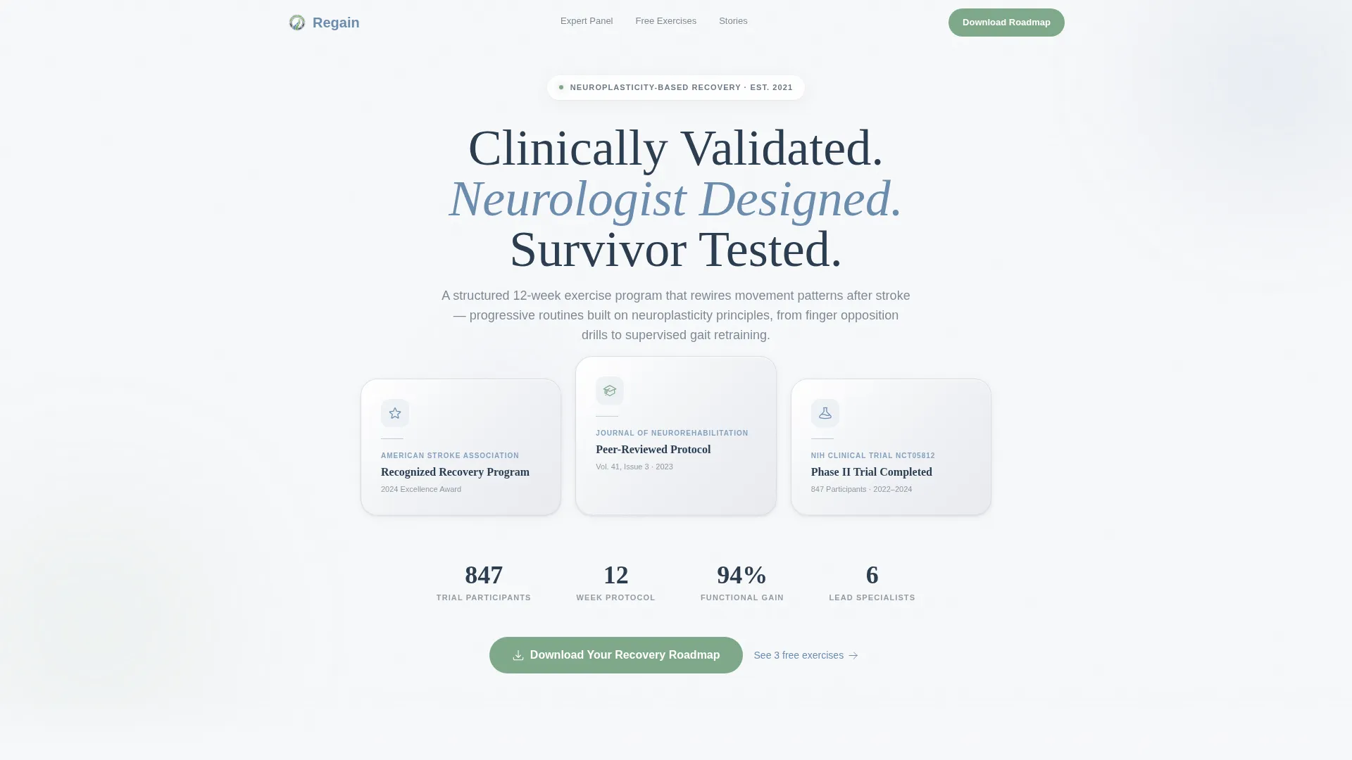 Stroke Recovery Exercise Program Landing Page Template