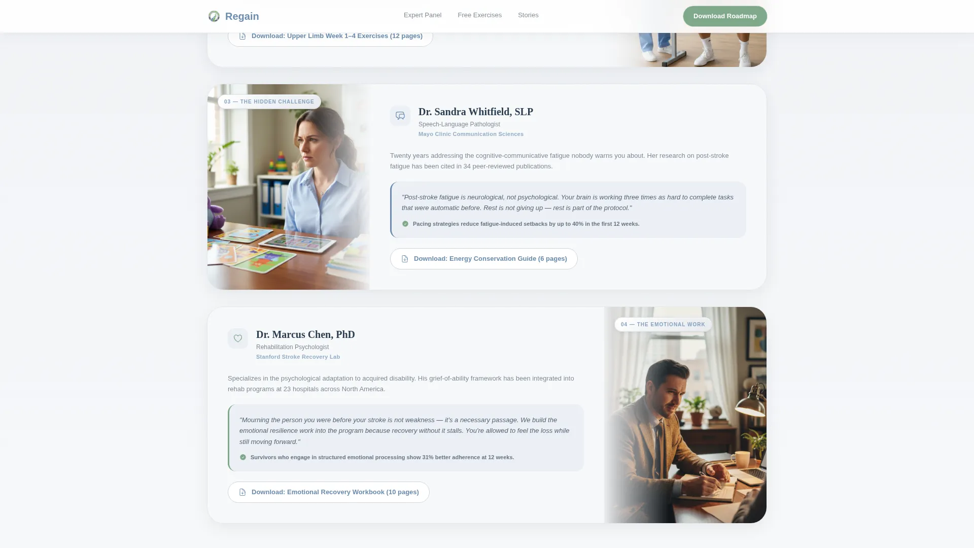 Stroke Recovery Exercise Program Landing Page Template